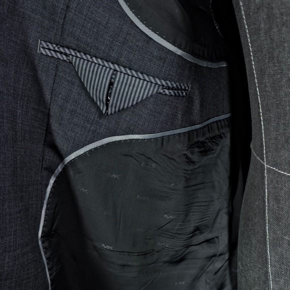 Michael Kors 2 Piece Suit Men 50L Gray Pants 44x32 Wool Blend Quiet Luxury *FLAW - Picture 7 of 16